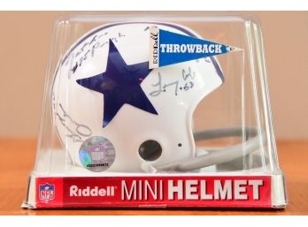 A Dallas Cowboy Riddell Mini Helmet Signed By Bob Lilly, Jethro Pugh, Larry Cole, George Andre Longhorn COA