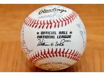 A 1962 NY Mets Team Signed Baseball With 22 Signatures And COA