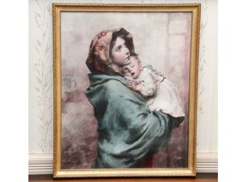 Mother Holding Child Framed Print By Roberto Ferruzzi 1897