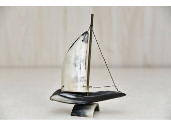 Small Bone Ship Figurine