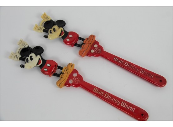 Pair Of Vintage Walt Disney Mickey Mouse Back Scratchers