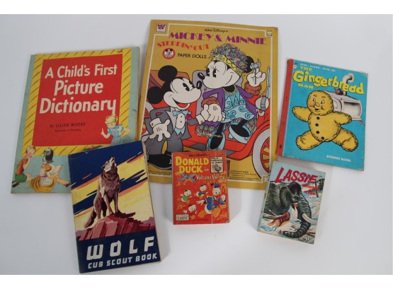 Vintage Children's Books Including Disney & Wolf Cub Scout Book