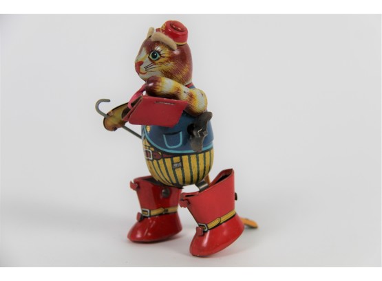 Vintage Tin Cat Wind-Up Toy By J. Chein