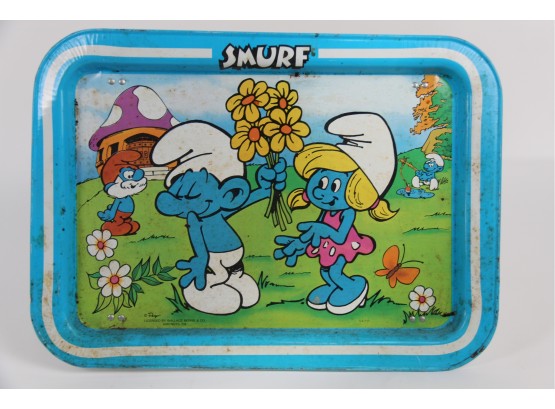 Vintage Smurf Serving Tray By Peyo