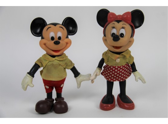 Vintage R. Dakin & Company Mickey & Minnie Mouse Rubber Toys