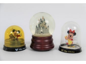 Trio Of Snow Globes Including 'when You Wish Upon A Star' Disney Music Player