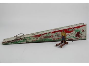 Vintage Ski Jumper Tin Toy By Wolverine