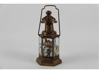 Brass Lantern Filled With Sea Shells