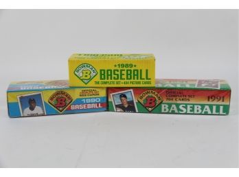 1989, 1990 & 1991 Bowman Baseball Card Box Sets