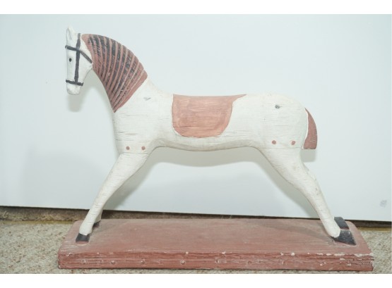 A Custom Handmade Wooden Horse Sculpture