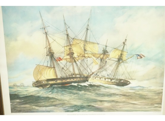 The American Wasps Capturing British Brig Slope Frolic October 18th 1812 By Percy Dalton