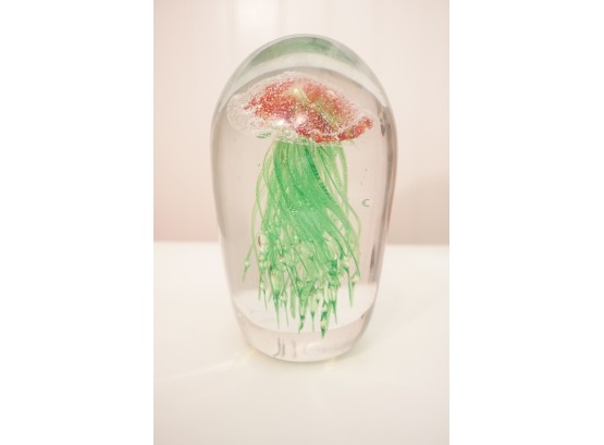 Double Wall Glass Statue With Jellyfish