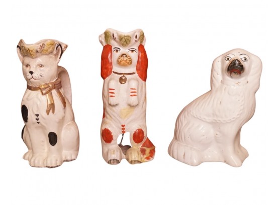 Trio Of Dog Figurine Including Royal Staffordshire