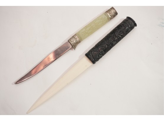 Pair Of Letter Openers Including A Black Handle Letter Opener