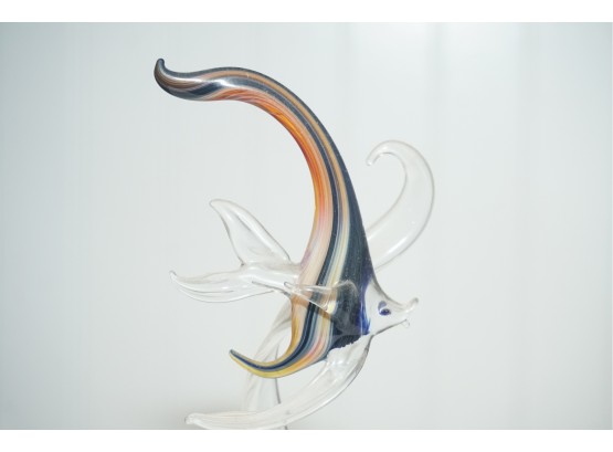 Blown Swirl  Glass Angel Fish Figurine