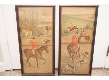 Pair Of Framed Prints Of The Hunt