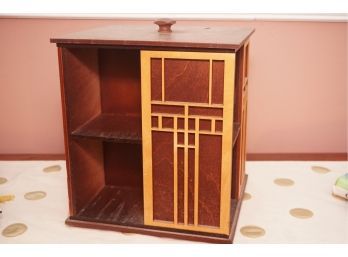 Wood CD Rack In The Style Of Frank LLyod Wright