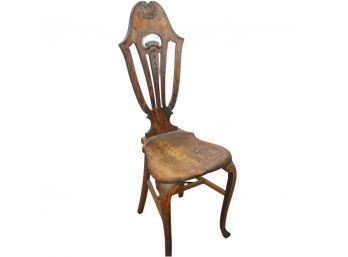 An Amazing Antique English Tiger Oak Side  Chair