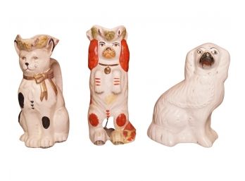 Trio Of Dog Figurine Including Royal Staffordshire