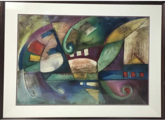 Abstract Painting By Kaniyo Framed In Glass