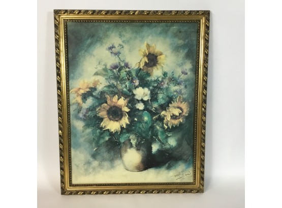 Pierre Sorel Sunflowers Signed Oil Painting