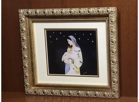 Baby Jesus & Mary Frame Print By Ferdinand