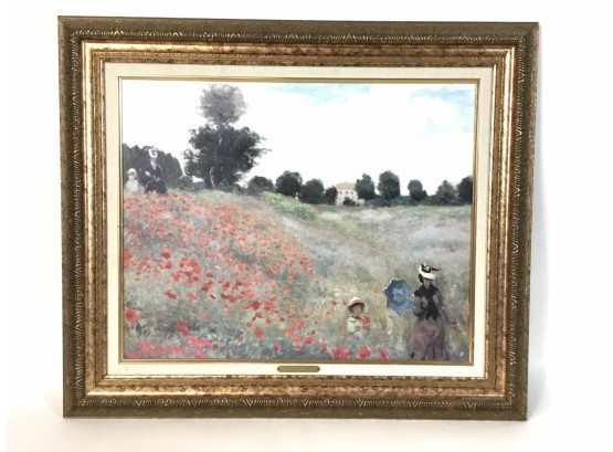 Poppy Field By Claud Monet Framed