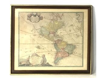 John Baptiste Homanns Large Antique Map Of America