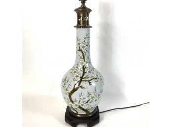 Blossom Tree Painted Porcelain Lamp
