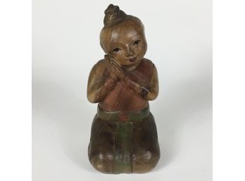 Carved Wooden Asian Girl