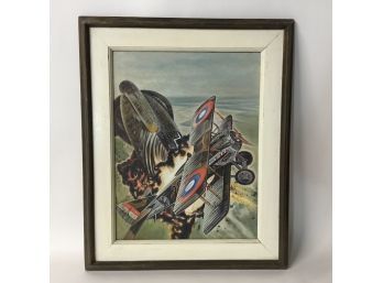 WWI Dogfight Original Oil Painting