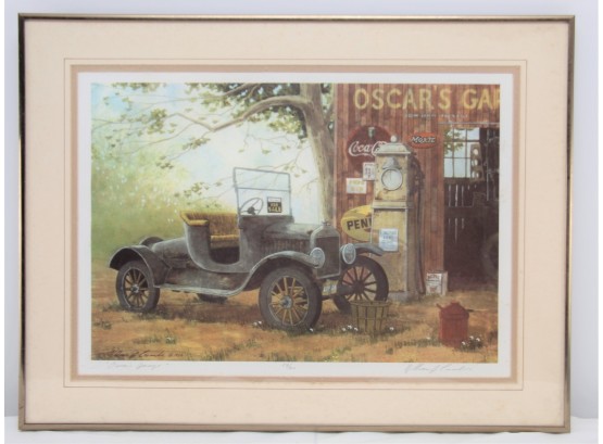 Oscar's Garages By William Coombs Framed Print