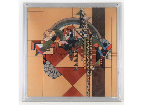 Frank Lloyd Wright Stained Glass Art Wall Hanging