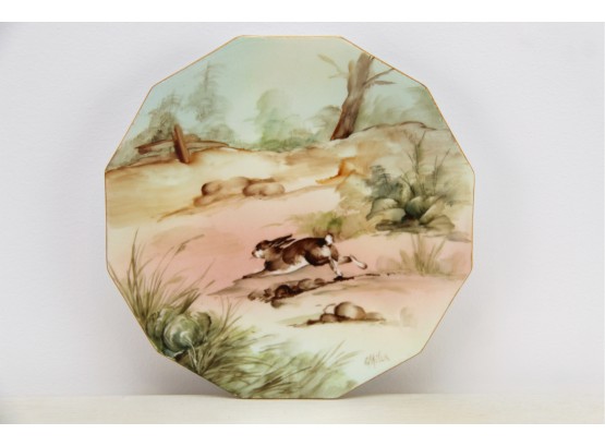 Antique Limoges Hand Painted Rabbit Plate