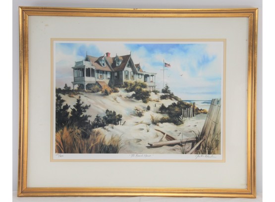 'The Beach House' By Gustav Wander Signed And Numbered Framed Lithograph Print