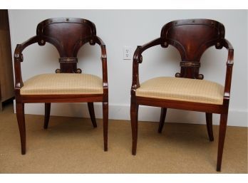 A Pair Of Russian Mahogany Side Chairs From Radice Arte Italy