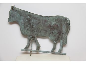 A Vintage Copper Cow Wind Vane With Amazing Patina