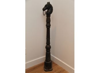 An Antique Cast Iron Horse Hitching Post 53 Inches Tall
