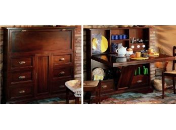 Rare La Villa Collections Hidden Collapsable Table Top Cabinet