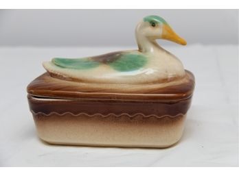 Porcelain Lidded Duck Jar