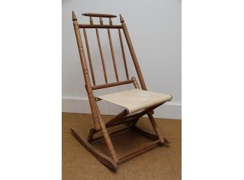 A Vintage Folding Sling Rocking Chair