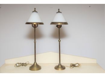 Ballasis Antique Mismatch Pair Of Brass Lamps