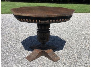 Antique 19th Century Carved Octagonal Table