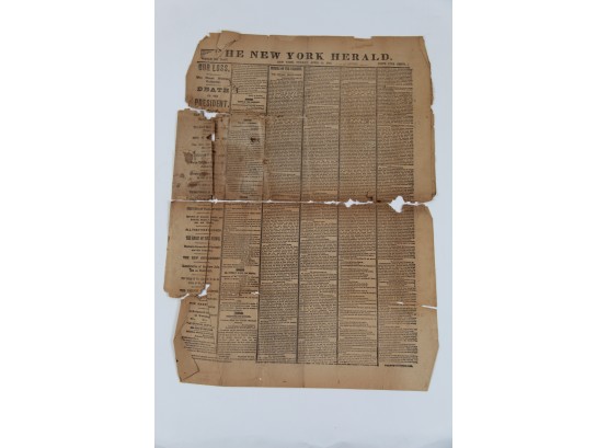 Historical Newspaper From Lincoln's Assassination