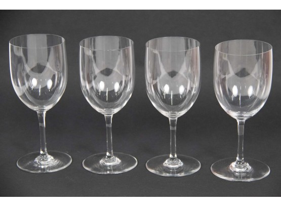 Set Of 4 Baccarat Crystal White Wine Glasses