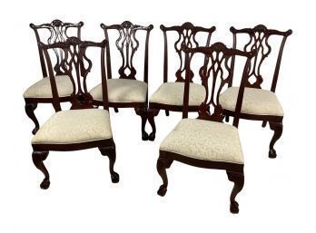 Set Of 6 Thomasville Ball & Claw Mahogany Foot Dining Room Chairs