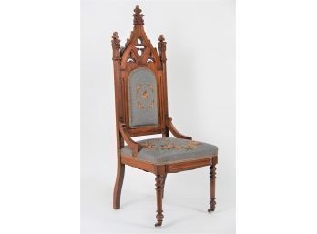A Gothic Carved Walnut Throne Chair
