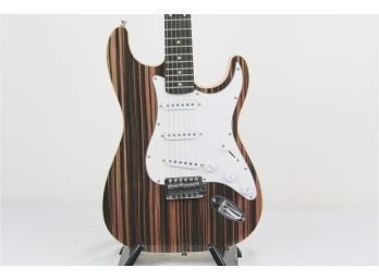 Cozart Custom Strat Style Black & Brown Striped Guitar