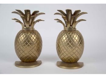 Pair Of Brass Pineapple Bookends