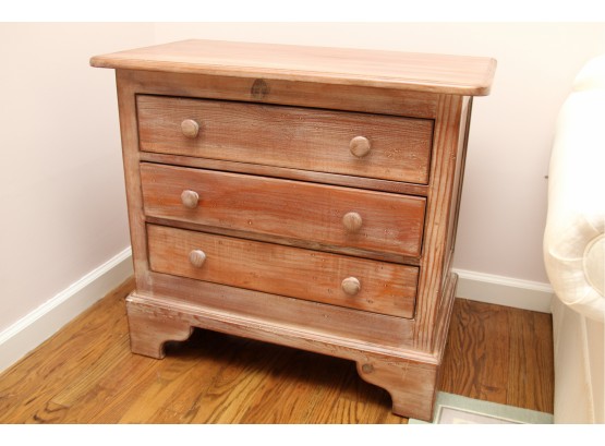 A Distressed Pine 3 Drawer Side Table